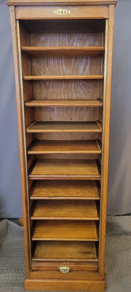 Filing cabinet with a curtain