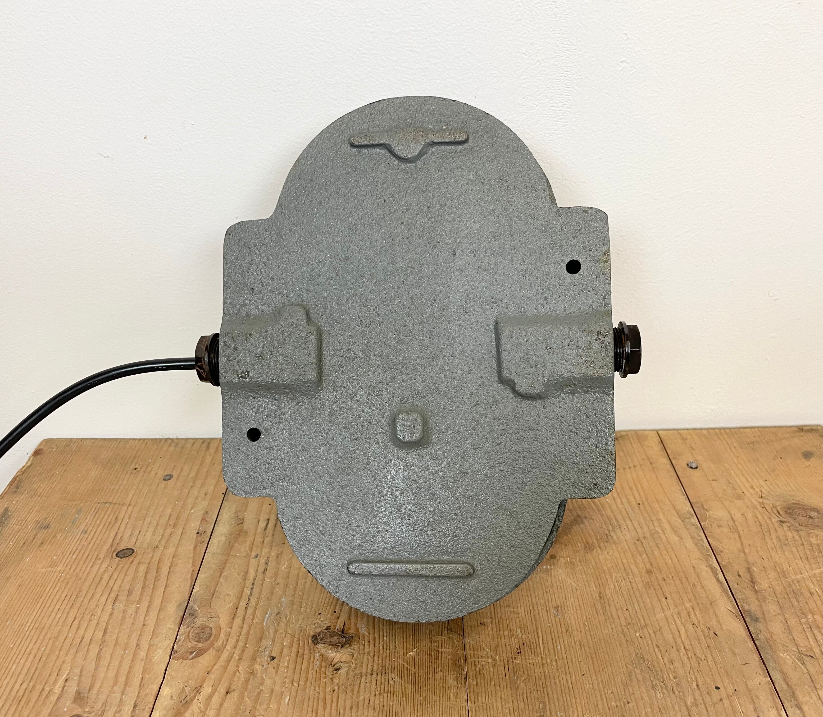 Grey Industrial Cast Iron Wall Lamp from Elektrosvit, 1960s