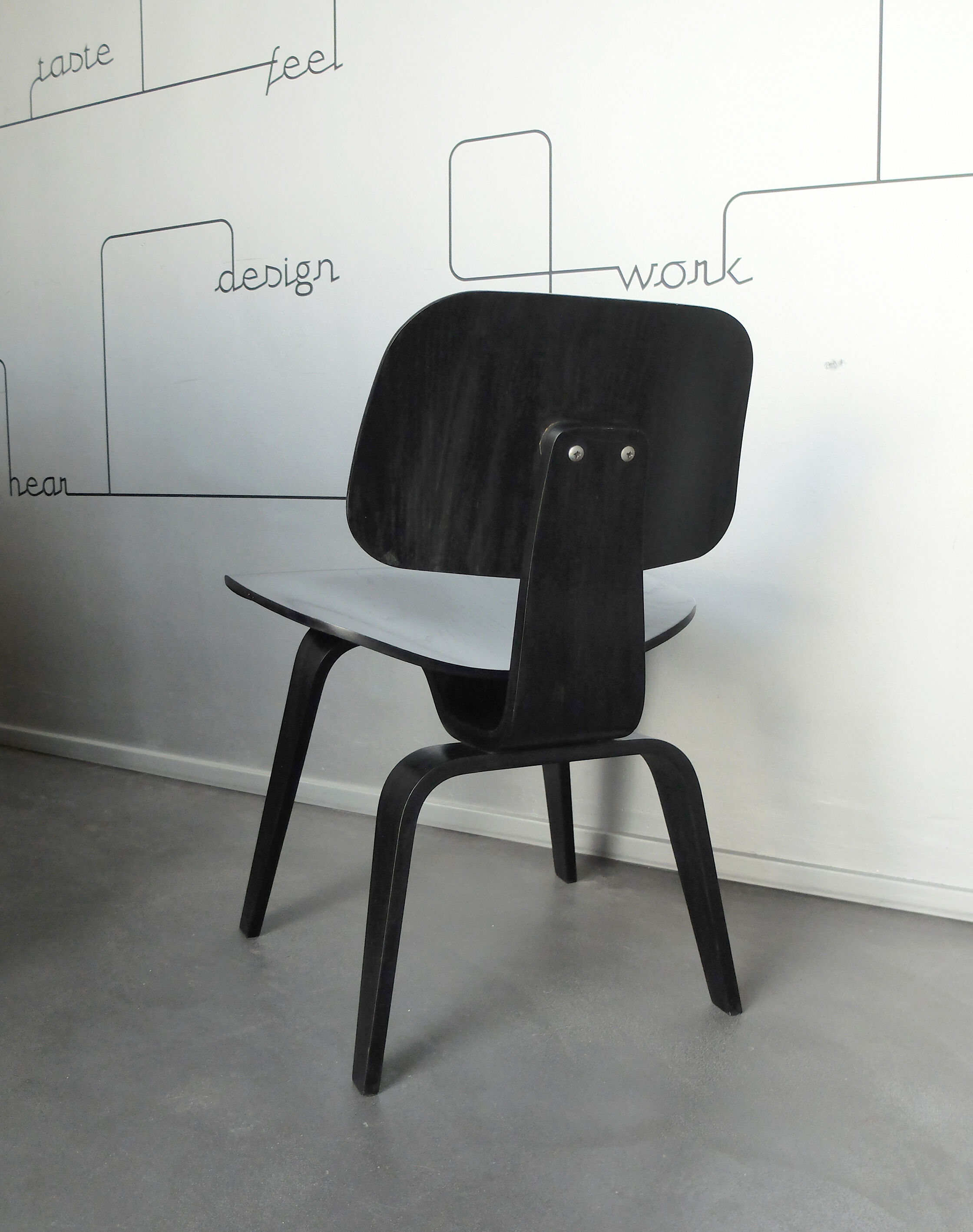 Black DCW chair by Charles & Ray Eames for Herman Miller, 1980