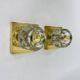 Pair of Peil & Putzler ice cube glass wall lamps, 1970s