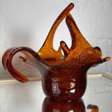 Amber blown glass empty pocket from the 60s