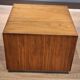 Set of two modernist cubes / side tables or stools in walnut.