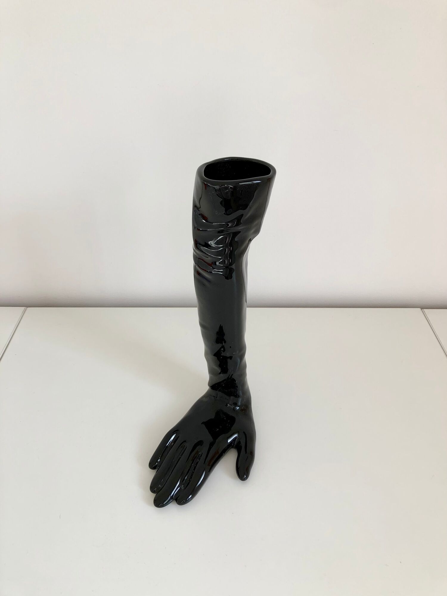 Glove-shaped ceramic vase Axis edition, France, 1980
