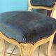 Lot of 2 chairs Louis XV in blue velvet