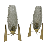 Pair of French mid century bedside lamps style from the 1950s 1960s Space age