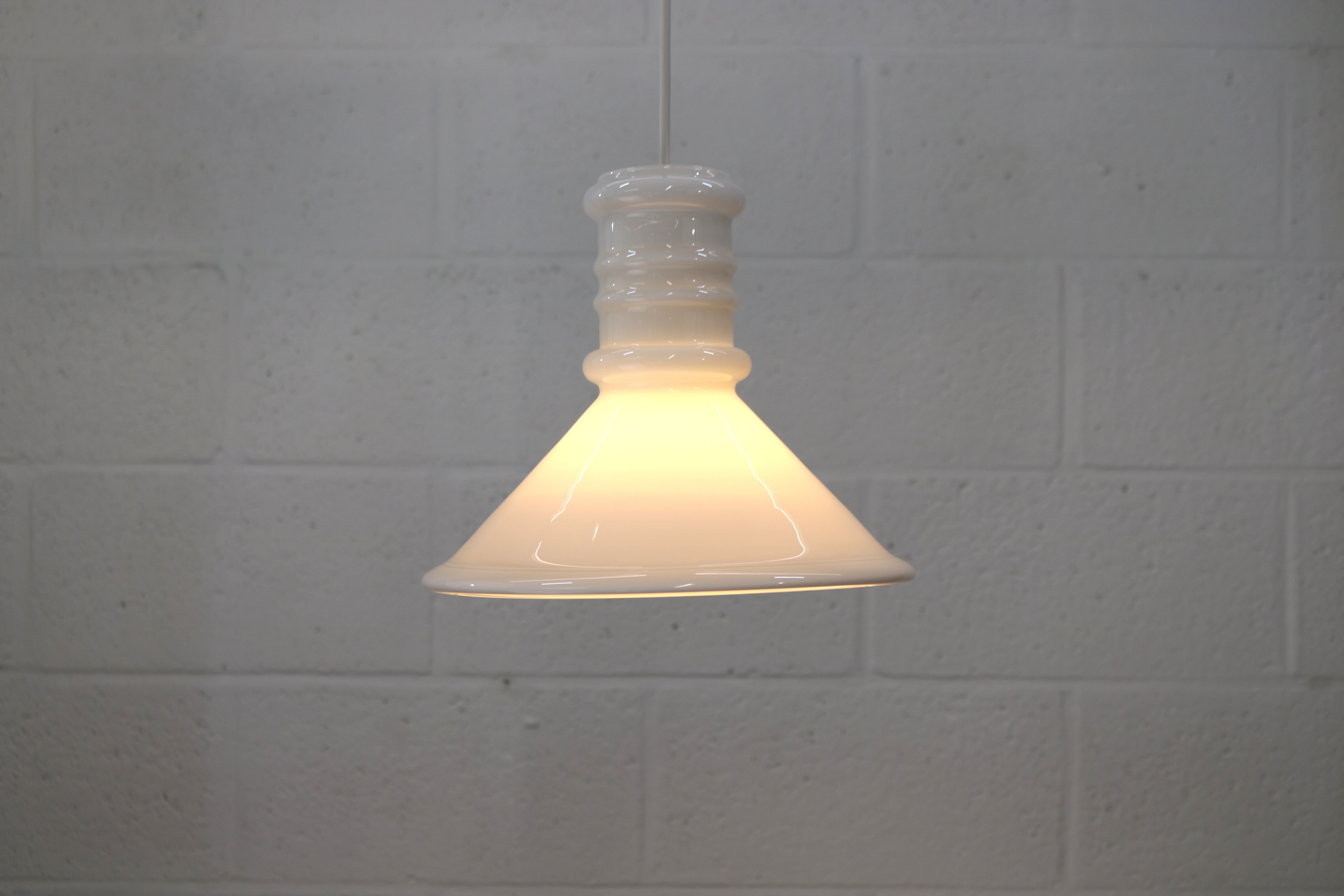 Opal glass pendant lamp designed by Sidse Werner for Holmegaard Copenhagen
