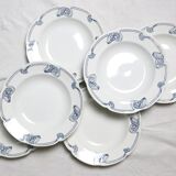 Assiettes creuses x6, Onnaing, modèle Algéciras, Granit, XIXème