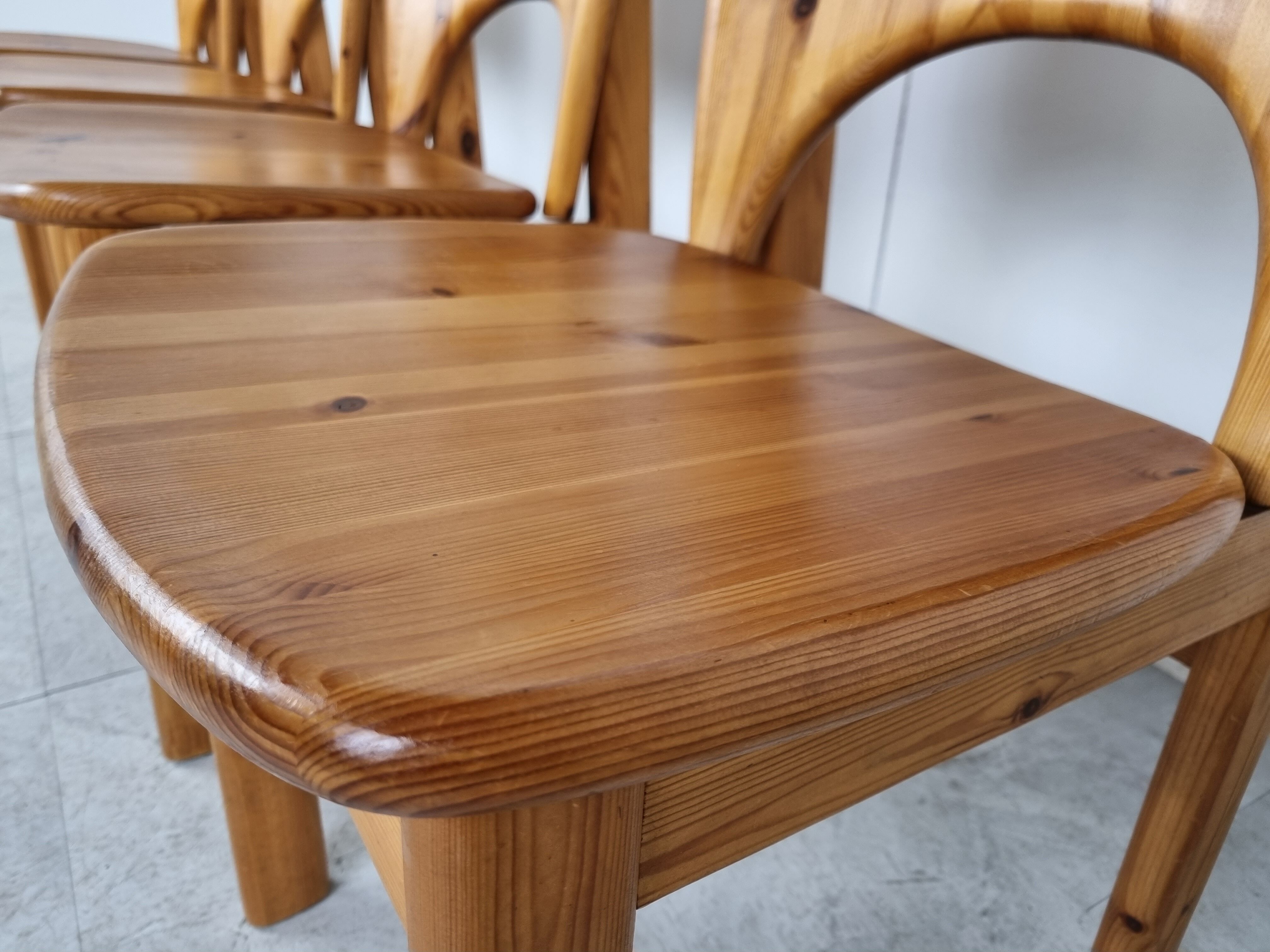 Rainer Daumiller pine wood dining chairs for Hirtshals Savvaerk  1980