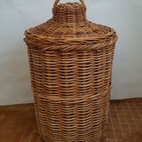 Large basket in vintage rattan 50s