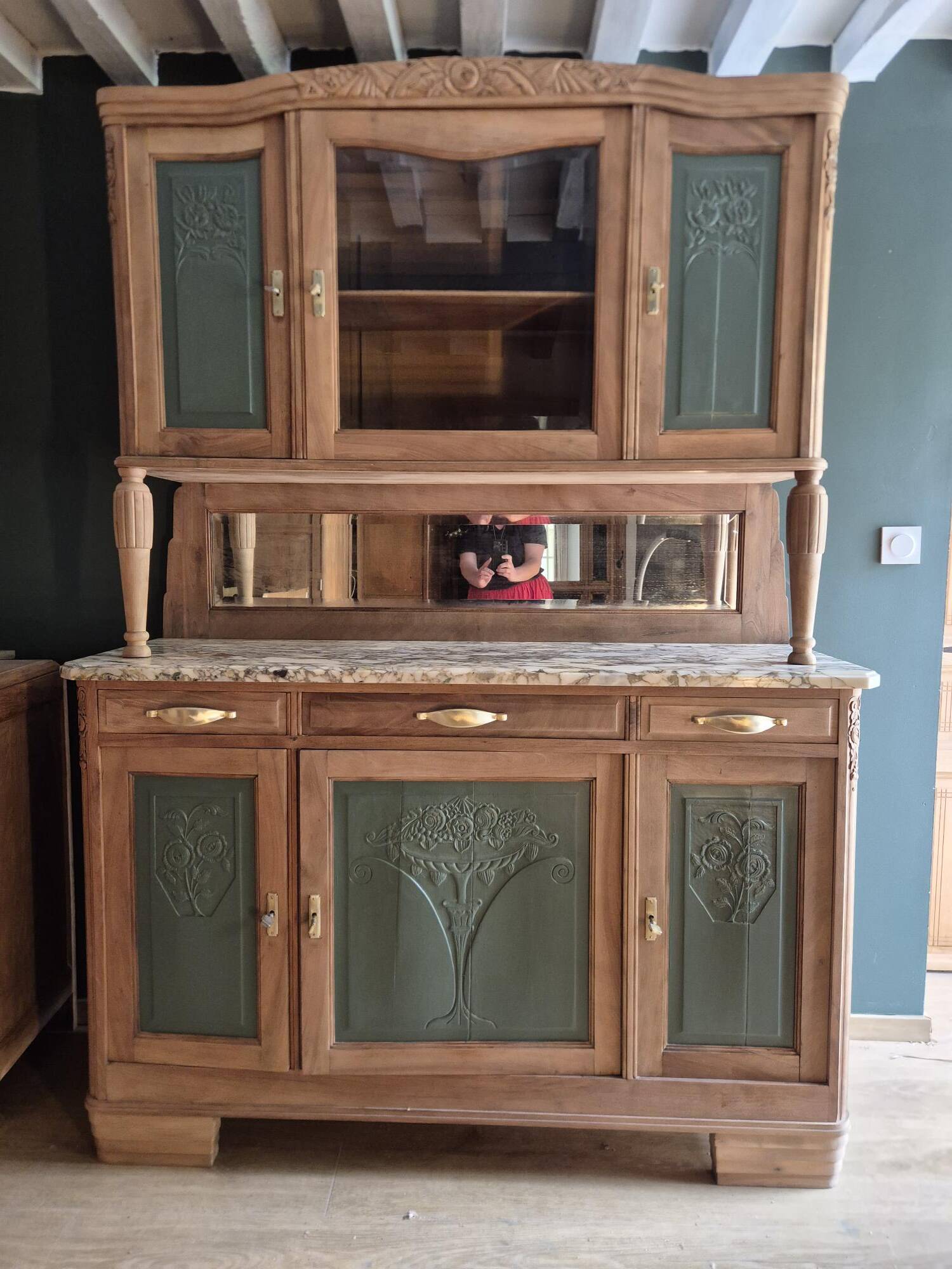 Art Deco sideboard with marble