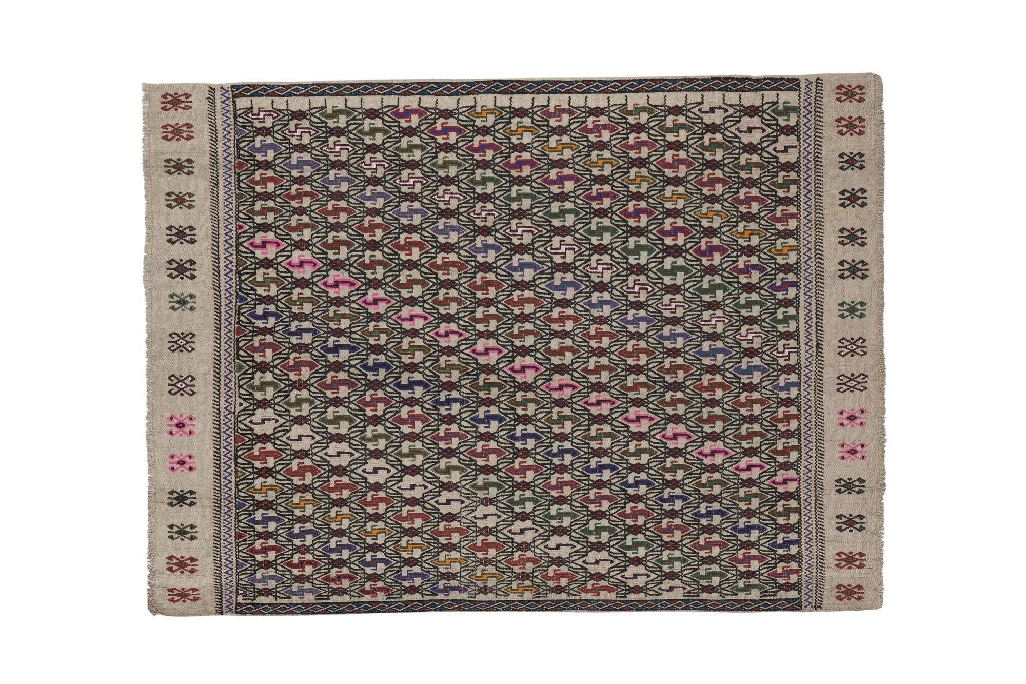 Vintage Turkish kilim, handwoven, 115x153 cm.