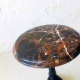 Vintage cast iron side table marble top
