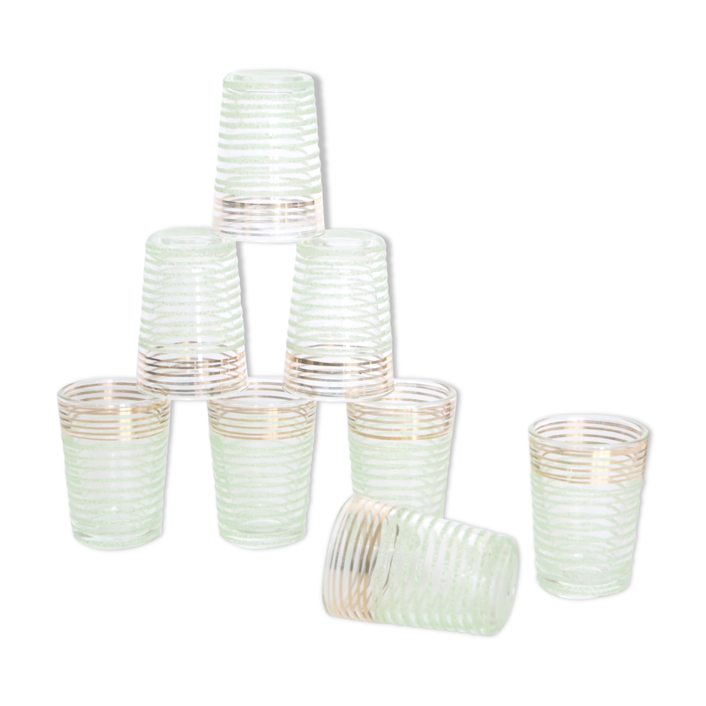 Liquor glasses, 8 glasses, art deco