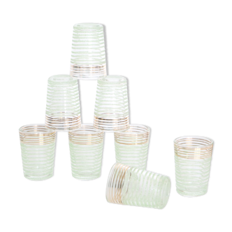 Liquor glasses, 8 glasses, art deco