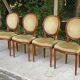 4 chaises Louis XVI médaillon bois massif et velours doré