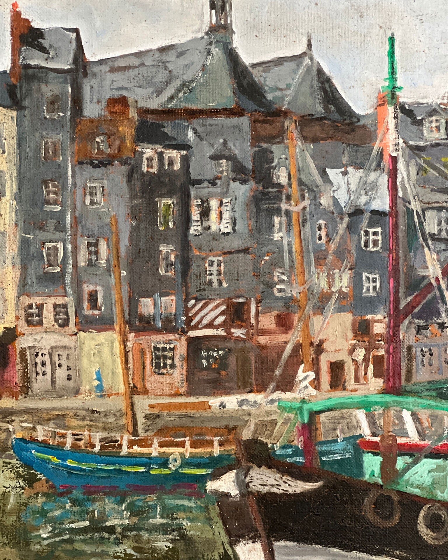 Huile sur toile Honfleur