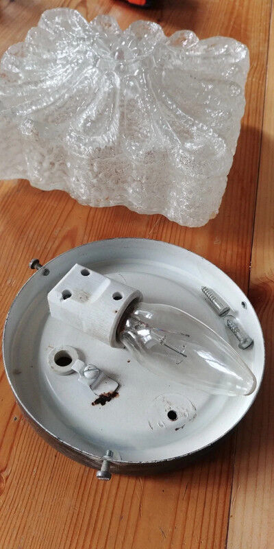 Vintage bubbled glass ceiling lamp