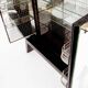 Meuble bar art-déco en macassar et miroir gravé à l'acide
