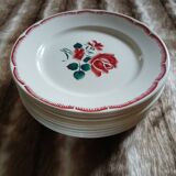 9 mismatched antique dinner plates