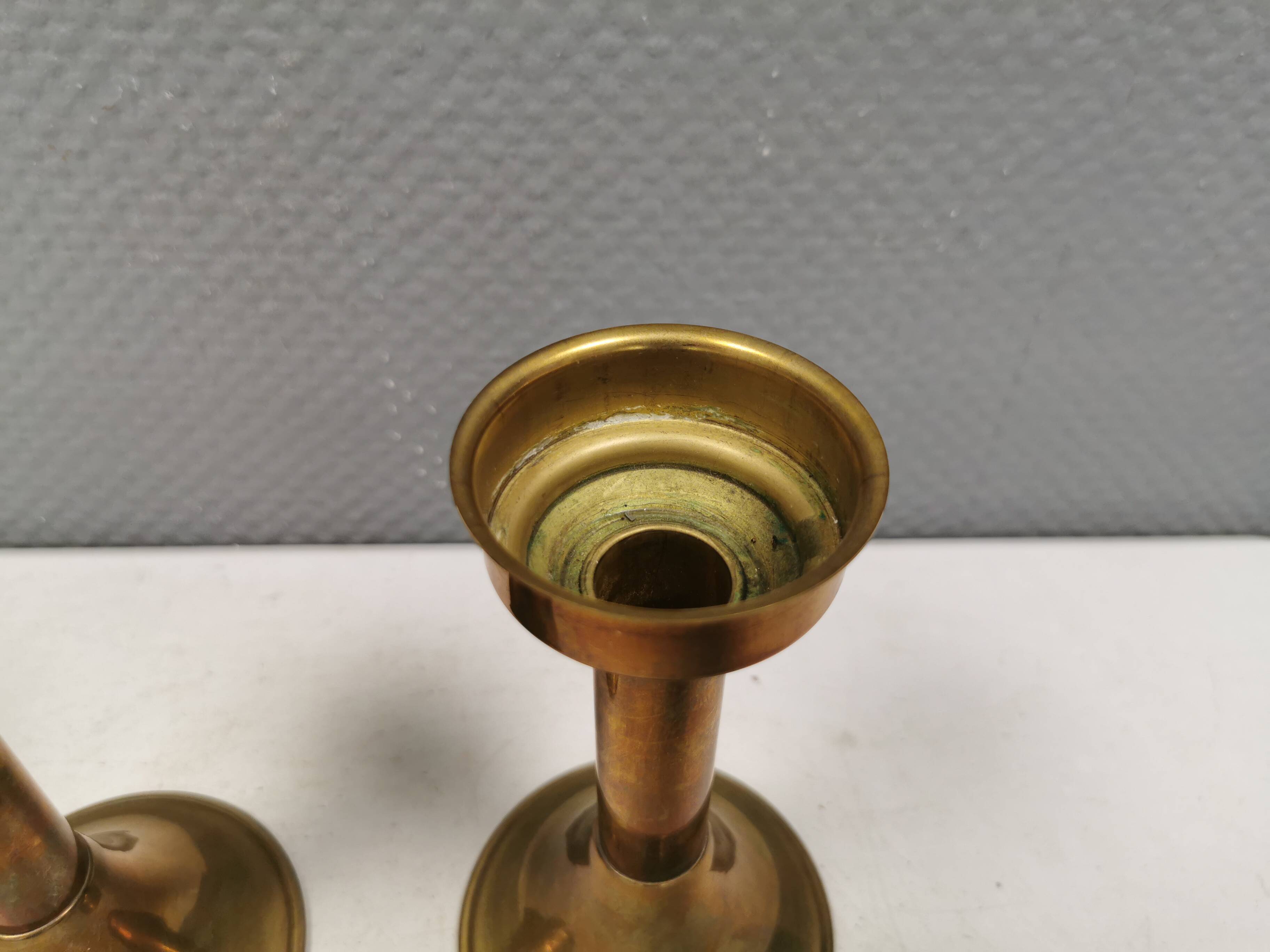 A set of brass candle holders from CAWA Denmark, 1960s.