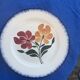 6 flat plates E. Charbonnier, Salins, Terre de Fer, countryside model, made in France, vintage