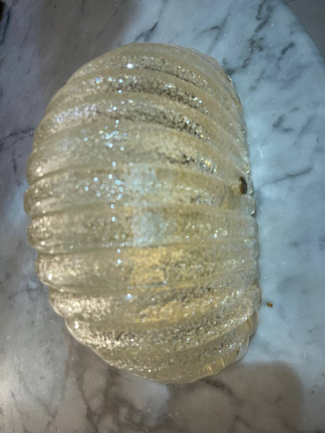 Seguso pair of Murano glass wall lights, Italy 1980