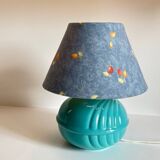Lampe boule en céramique bleue vintage