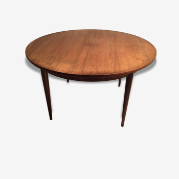 Table ronde scandinave en placage de palissandre