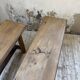 Set of two rustic oak farm benches 2m