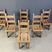 Vintage oak  brutalist dining chairs, 1960s