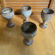 Set of 4 cups roger jacques stoneware st amand made in france vintage #