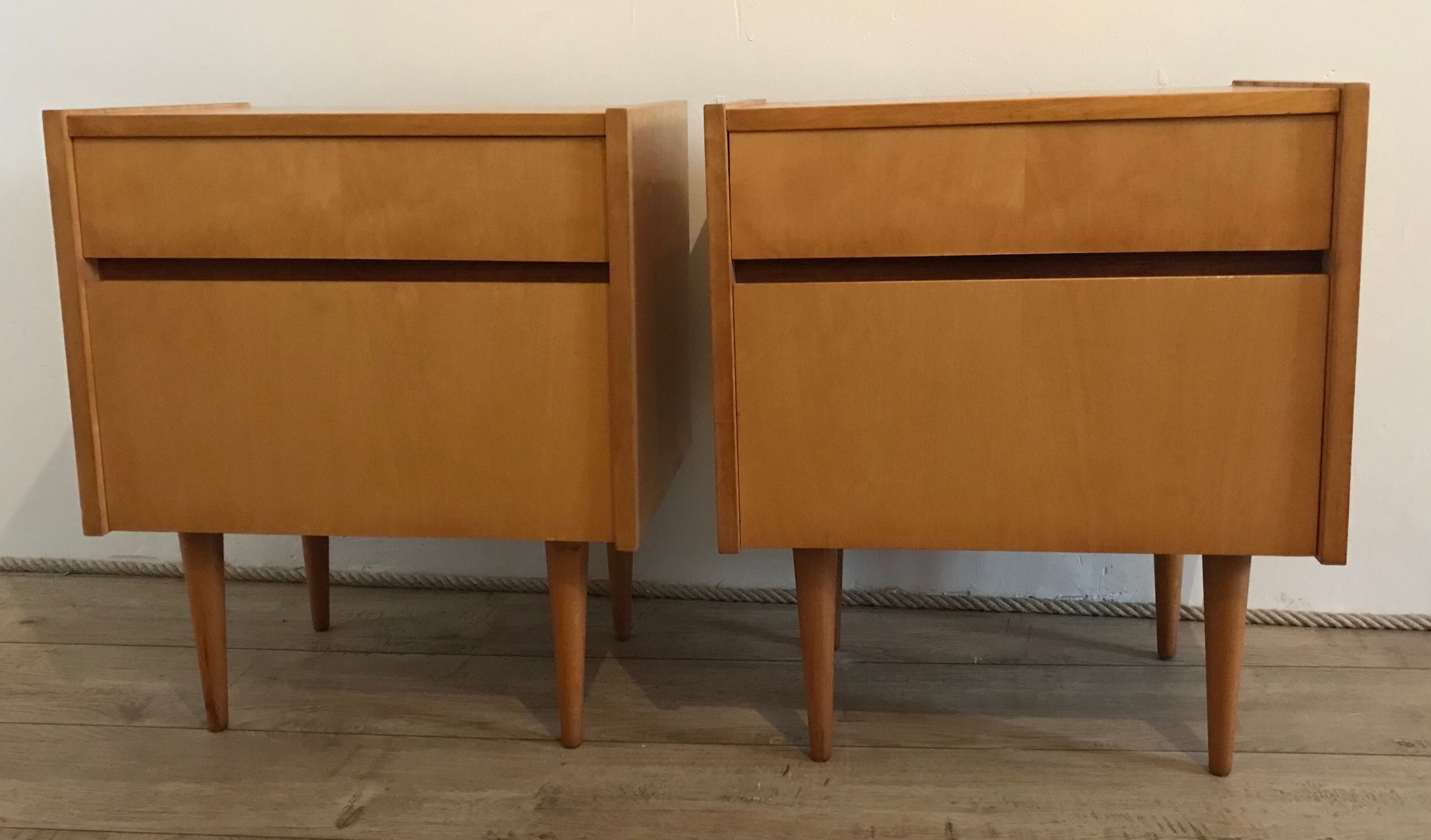 Pair of vintage bedside tables 1960-80's