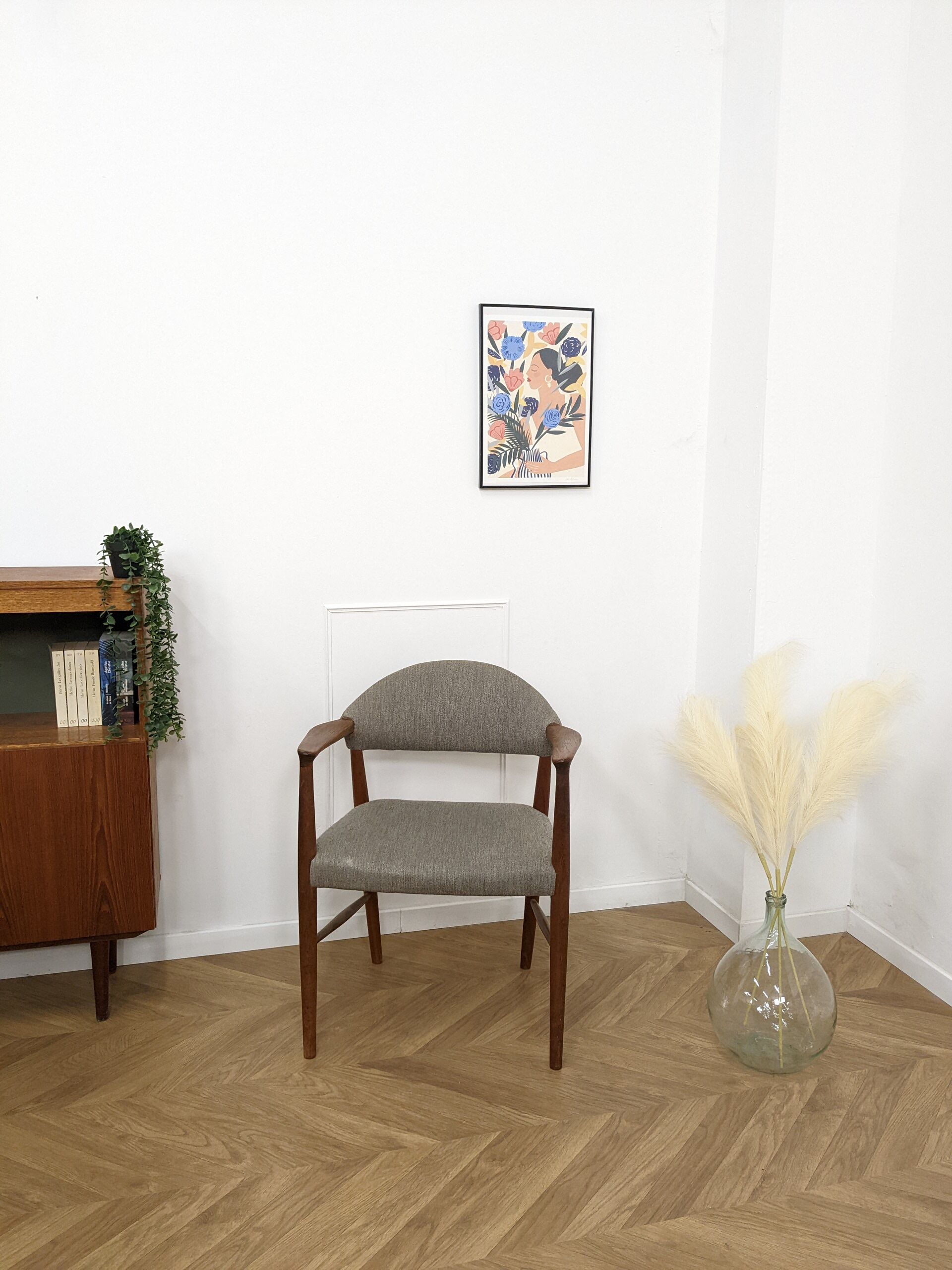 Fauteuil scandinave mid-century gris