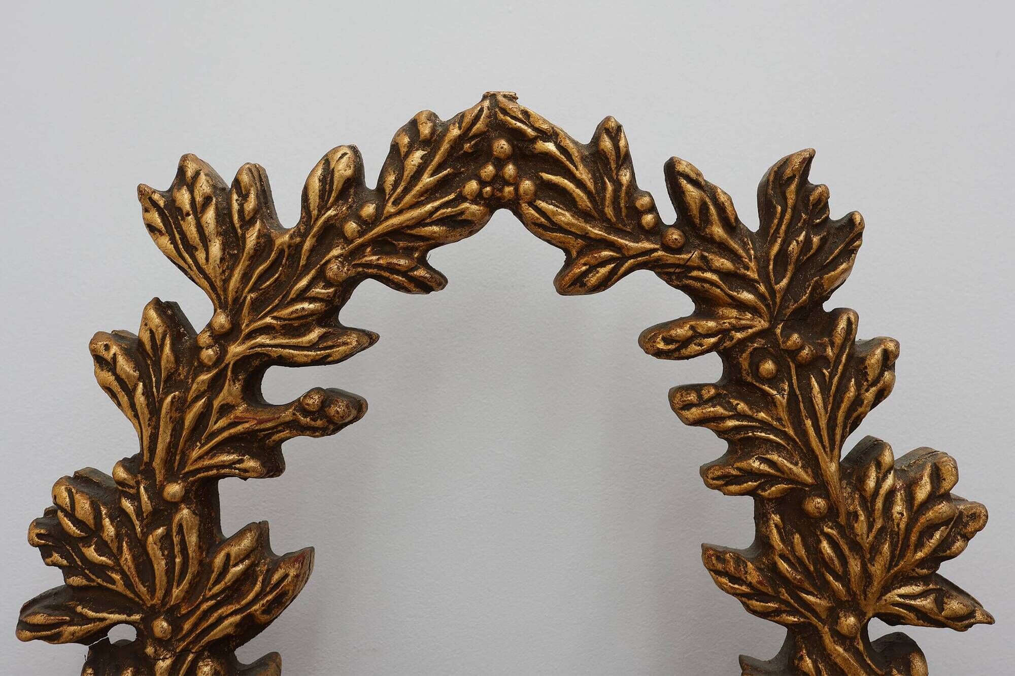 Louis XVI style gilt mirror with laurel wreath crest, Belgium, 20th century