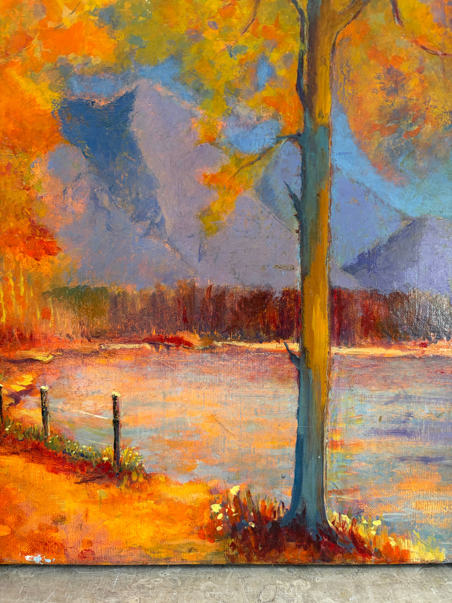 "Bariloche" Argentine, oil on canvas signed JJ Chambry, 2002