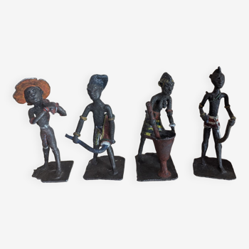 Set of 4 african statuettes