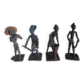 Set of 4 african statuettes