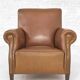 50s club chair in imitation leather and wood
