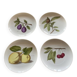 Set of 4 Vintage Hutschenreuther Fruit Dessert Plates 20cm, Side Plate