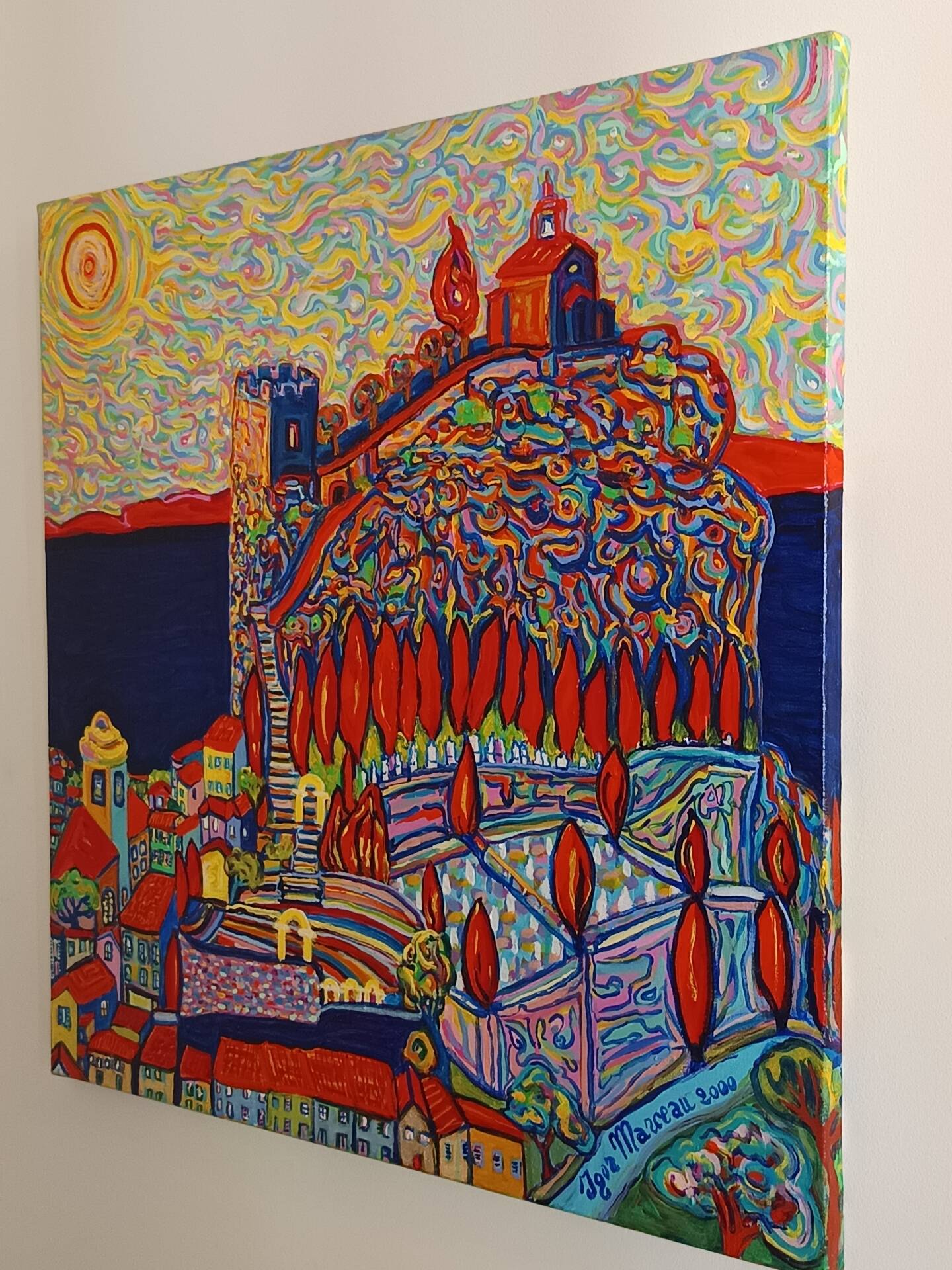 Original large painting by Igor Marceau (1999) – "A Funny Rock 'n Roll"