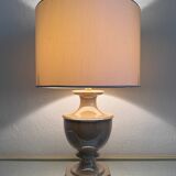 Beige glazed ceramic lamp from the 80s
