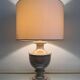 Beige glazed ceramic lamp from the 80s