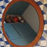 Scandinavian teak mirror Ø 65cm