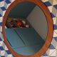 Scandinavian teak mirror Ø 65cm