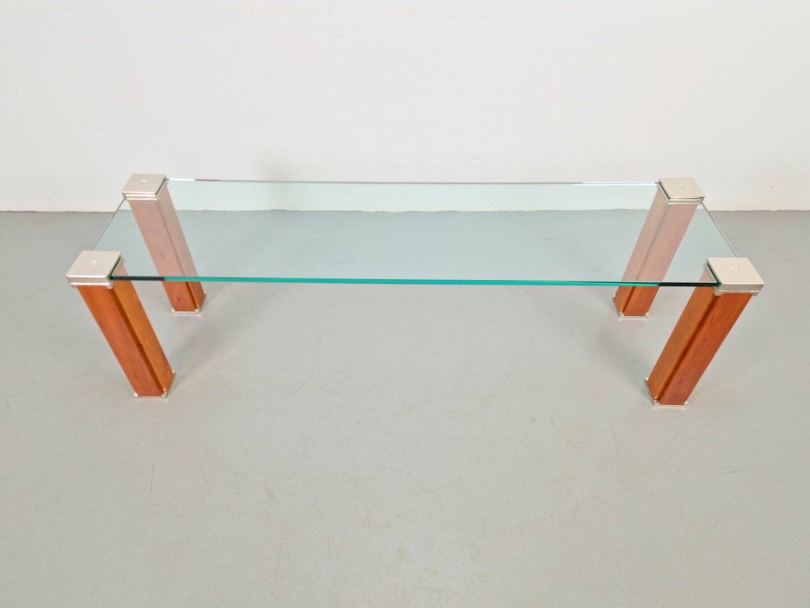 Pioneer T66 Cherry Wood & Glass Side Table from Peter Ghyczy, 1980s