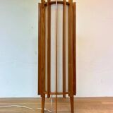 Ib Fabiansen wooden Space Age floor lamp by Fog and Mørup, Denmark, 1960s