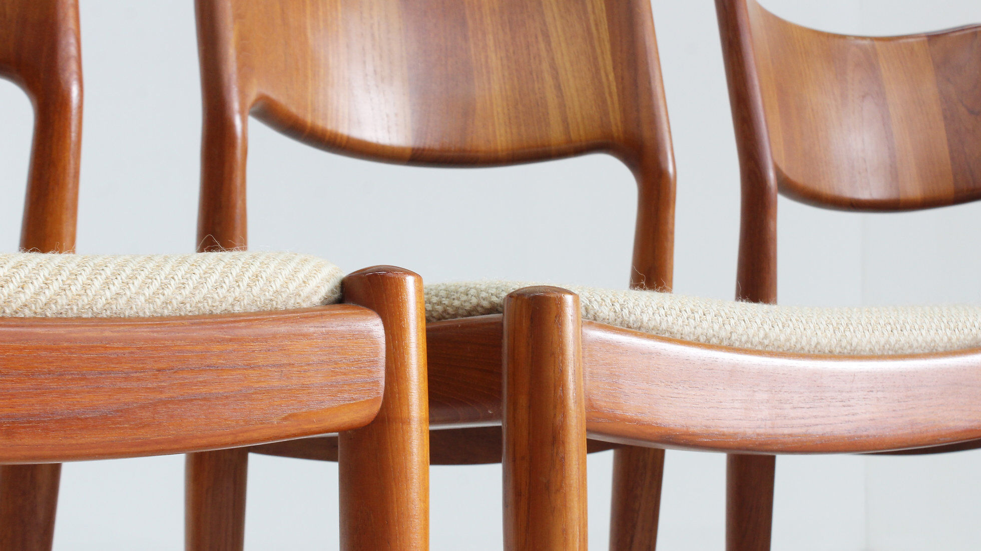 Vintage Danish teak dining chairs by Glostrup, set of 6