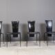 Set of 4 post modern dining chairs by Arper Italy, 1980s