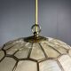 Midcentury mother of pearl Capiz shell & brass sphere large pendant, 1960s