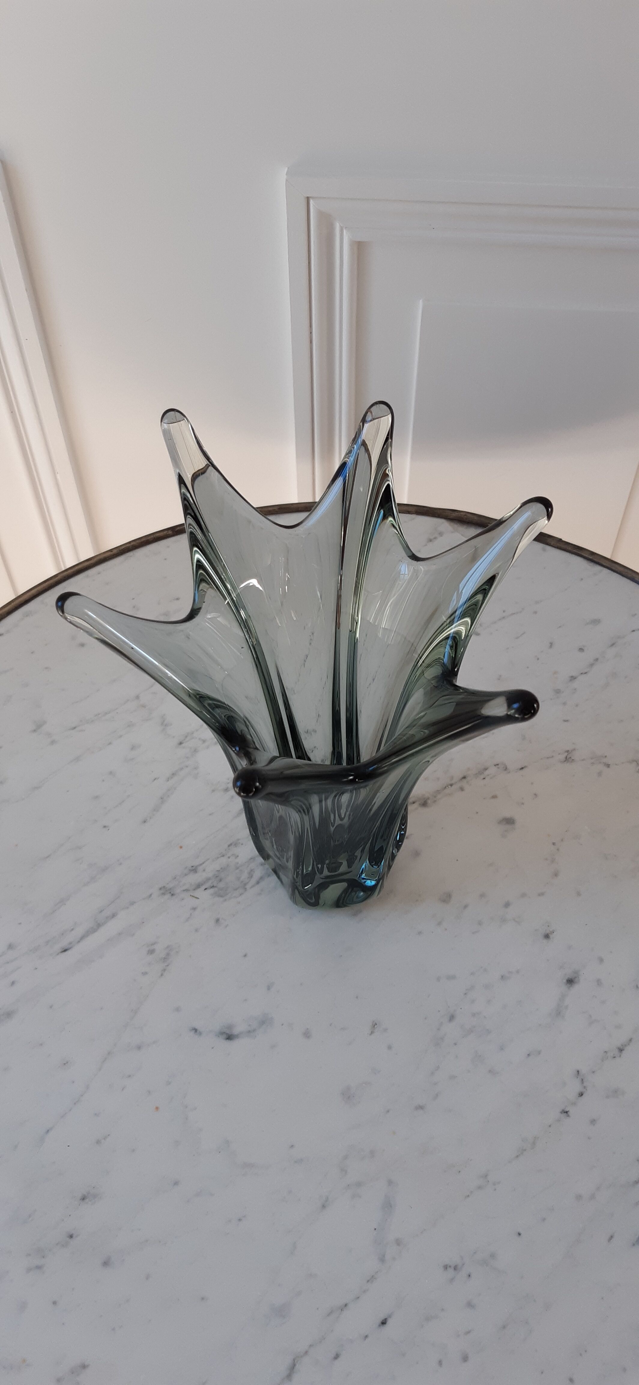 Smoked glass vase 70s